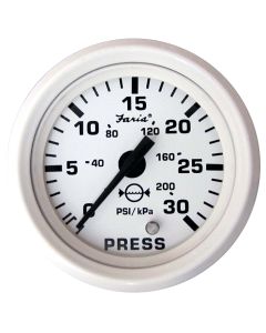 Faria Dress White 2" Water Pressure Gauge Kit 30Psi