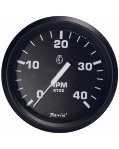 Faria Euro Black 4" Tachometer 4000 Rpm Diesel Magnetic
