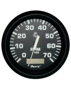 Faria Euro Black 4" Tachometer Hourmeter 7000 Rpm Gas Ob
