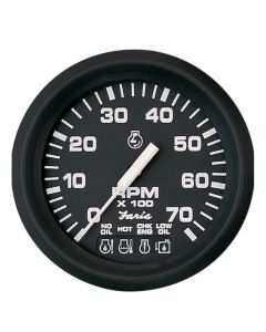 Faria Euro Black 4" Tachometer W/ Systemcheck Gas Johnson