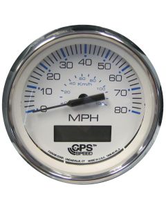 Faria Chesapeake White Ss 4" Speedometer 80Mph Gps