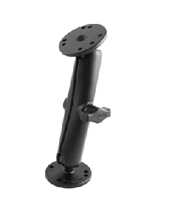 RAM Mount 1" Diameter Ball Mount w/Long Double Socket Arm & 2/2.5" Round Bases - AMPS Hole Pattern (7-5/16" Length) RAM-B-101U-C