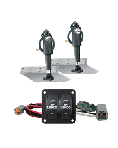 Lenco 12" x 12" Standard Trim Tab Kit w/Double Rocker Switch Kit 15103-104