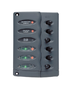 Marinco Contour Switch Panel - Waterproof 6 Way CSP6