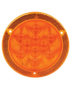 FulTyme RV LED 4" Round Sealed Light W/Reflex Mounting Flange Yellow SCP-1152