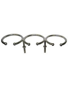 Whitecap Top Mount 3-Ring Ss  Cup Holder - Stud Mount