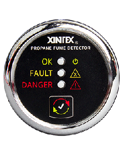 Xintex Propane Fume Detector w/Plastic Sensor - No Solenoid Valve - Chrome Bezel Displa P-1C-R