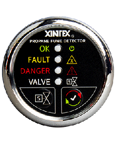 Xintex Xintex Propane Fume Detector w/Plastic Sensor & Solenoid Valve - Chrome Bezel Display P-1CS-R