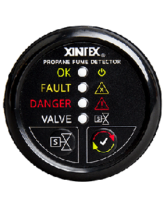 Xintex Propane Fume Detector w/Automatic Shut-Off & Plastic Sensor - No Solenoid Valve - Black Bezel Display P-1BNV-R