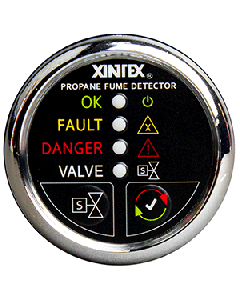 Xintex Propane Fume Detector w/Automatic Shut-Off & Plastic Sensor - No Solenoid Valve - Chrome Bezel Display P-1CNV-R