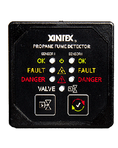 Xintex Propane Fume Detector w/2 Plastic Sensors - No Solenoid Valve - Square Black Bezel Display P-2BNV-R