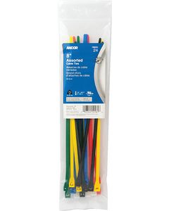 Ancor Cbl Tie 8  Assorted 24Pc ANC 199224