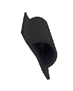 Dock Edge Standard "D" PVC Profile - 16' Roll - Black 1193-F