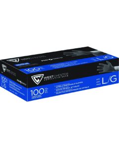 GLOVES LG BLACK NITRILE 100CT