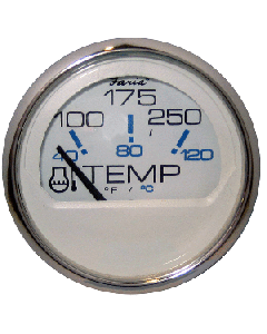 Faria Beede Instruments FARIA CHESAPEAKE WHITE SS 2" WATER TEMP GAUGE - METRIC 13828