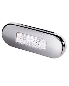 Hella Marine Surface Mount Oblong LED Courtesy Lamp - White LED - Stainless Steel Bezel 980869301