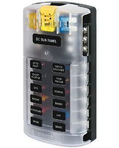 Blue Sea Systems Fuse Block Ato 12 Circuit W/Gr BLU 5026