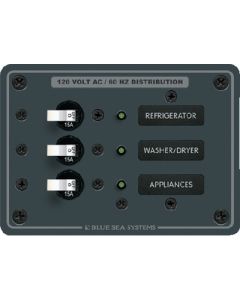 Blue Sea Systems Panel 120Vac 3 Circuit Breake BLU 8058