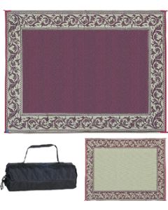 Stylish Camping 9X12 Reversible Patio Mat Burg/Beige Clas. MMI RA5BURGBEIGE