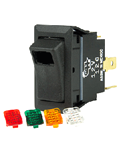 BEP ROCKER SWITCH 25A SPST ON/OFF MULTI COLOR LED 12V/24V 1001716