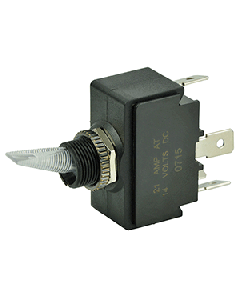 BEP NYLON TOGGLE SWITCH SPST ON/OFF 1/4" TERMINAL RED LED 1001906