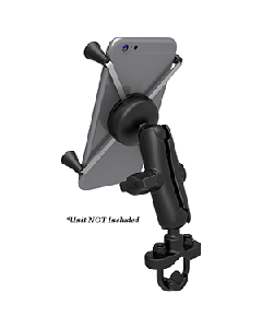 RAM Mount Handlebar Rail Mount w/Zinc Coated U-Bolt Base & Universal X-Grip&reg; Large Phone/Phablet Cradle RAM-B-149Z-UN10U