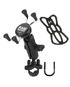 RAM Mount Handlebar Rail Mount w/Zinc Coated U-Bolt Base and Universal X-Grip&reg; Cell/iPhone Cradle RAM-B-149Z-UN7U