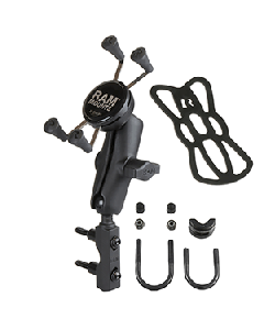 RAM Mount Combination Brake/Clutch Reservoir U-Bolt Mount w/Universal X-Grip&reg; Cell/iPhone Cradle RAM-B-174-UN7U