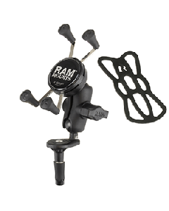 RAM Mount Fork Stem Mount w/Short Double Socket Arm & Universal X-Grip&reg; Cell/iPhone Cradle RAM-B-176-A-UN7U