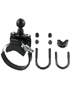 RAM Mount Rail Base w/Zinc Coated U-Bolt, ATV/UTV Strap & 1" Ball for Rails to 3.15" in Diameter RAM-B-231Z-2U