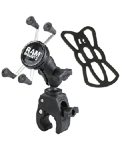 RAM Mount Small Tough-Claw&trade; Base w/Short Double Socket Arm and Universal X-Grip&reg; Cell/iPhone Cradle RAM-B-400-A-HOL-UN7BU
