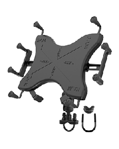 RAM Mount Handlebar Rail Mount w/Zinc Coated U-Bolt Base & Universal X-Grip&reg; Cradle for 10" Large Tablets RAM-B-149Z-UN9U