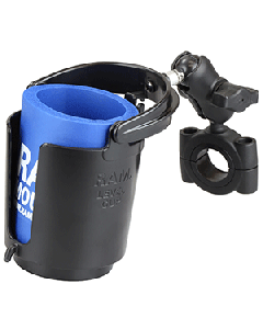 RAM Mount Torque&trade; 1-1/8" - 1-1/2" Diameter Handlebar/Rail Base w/B Size 1" Ball, Short Arm & Level Cup&trade; RAM-B-408-112-15-A-132U