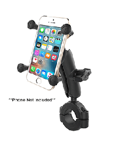 RAM Mount RAM&reg; Torque&trade; 1 1/8" - 1 1/2" Diameter Handlebar/Rail Bae with 1" Ball, Medium Arm and X-Grip&reg; for Larger Phones RAM-B-408-112-15-UN7U