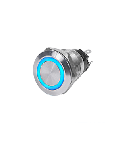 BLUE SEA 4161 SS PUSH BUTTON SWITCH 10A OFF-(ON) BLUE 4161