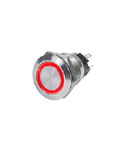 BLUE SEA 4163 SS PUSH BUTTON SWITCH 10A OFF-(ON) RED 4163