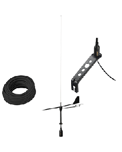 Glomex Black Swan VHF Antenna w/Wind Indicator & 66' Coax Cable SGV80BWIBK