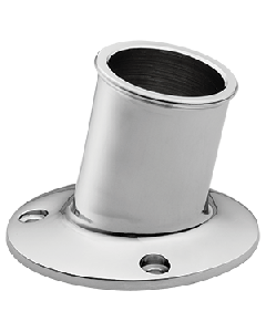 Whitecap Top-Mounted Flag Pole Socket - CP/Brass - 1-1/4" ID S-5003