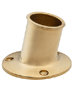 Whitecap Top-Mounted Flag Pole Socket - Polished Brass - 1-1/4" ID S-5003B