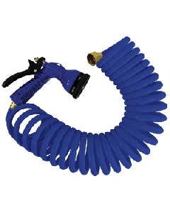 Whitecap 25' Blue Coiled Hose w/Adjustable Nozzle P-0441B