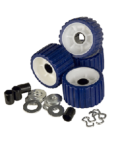 C.E. Smith Ribbed Roller Replacement Kit - 4-Pack - Blue 29320