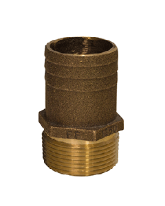 GROCO 1" NPT X 1 1/8" ID HOSE BARB STRAIGHT FITTING