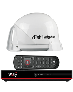 KING DISHTailgaterSatellite TV Antenna Bundle w/DISHWallyHD Receiver & Cables DT4450