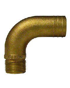GROCO 1 1/4" NPT-90 X 1 1/2" ID HOSE BARB FULL FLOW ELBOW