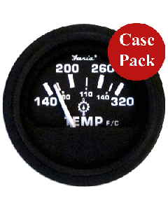 Faria Beede Instruments Faria 2" Heavy-Duty Oil/Temp Gauge (140-320 F/C) - Black *Bulk Case Of 24* Gp0629B 74721