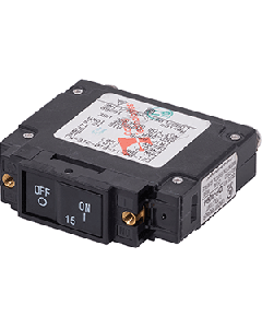 BLUE SEA 7442 UL-489 CIRCUIT BREAKER 15A DC FLAT ROCKER 7442