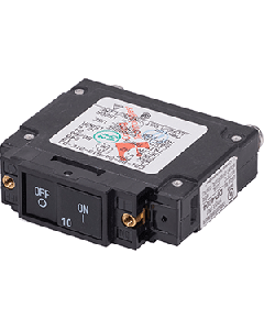 BLUE SEA 7455 UL-489 CIRCUIT BREAKER 10A AC FLAT ROCKER 7455