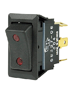 Cole Hersee Sealed Rocker Switch w/Small Round Pilot Lights SPDT On-Off-On 4 Blade 58327-06-BP