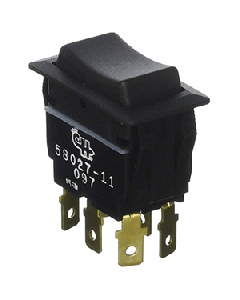 Cole Hersee Sealed Rocker Switch Non-Illuminated DPDT (On)-Off-(On) 6 Blade 58027-11-BP