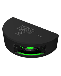 Lopolight Starboard SideLight - Vertical Mount - Black Housing - 1nm/112.5&deg; Green w/2.5m Cable 101-001-B